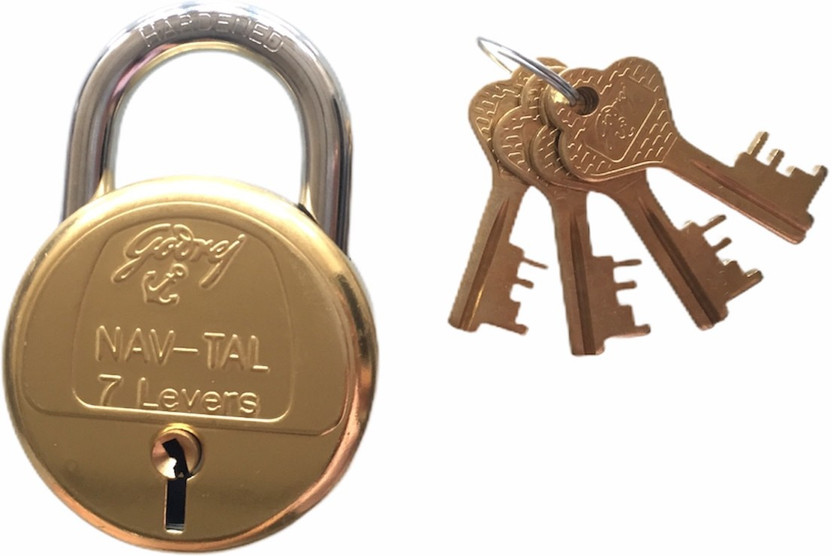 Godrej Locking Solutions & Systems Nav-Tal 7 Levers Brass Padlock