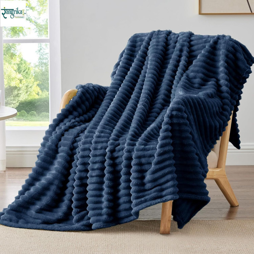 Bombay Dyeing Microfiber Single AC Blanket / Quilt (Navy Blue)