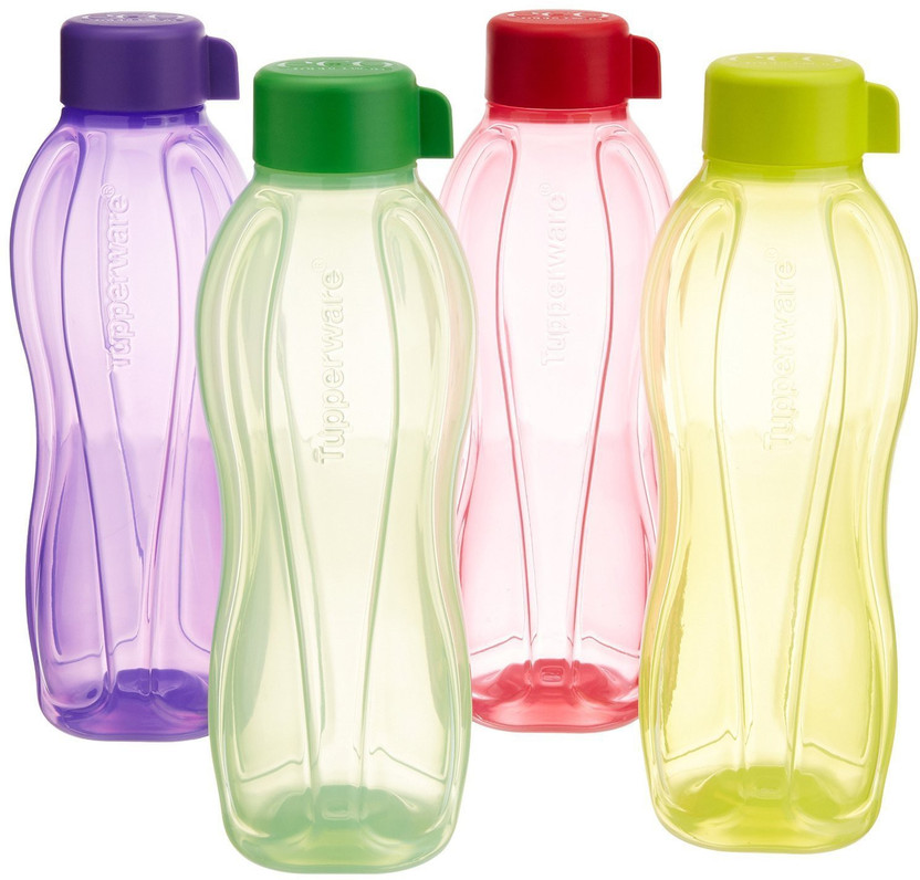 Tupperware Aquasafe Plastic Water Bottle 1 Litre Set of 4